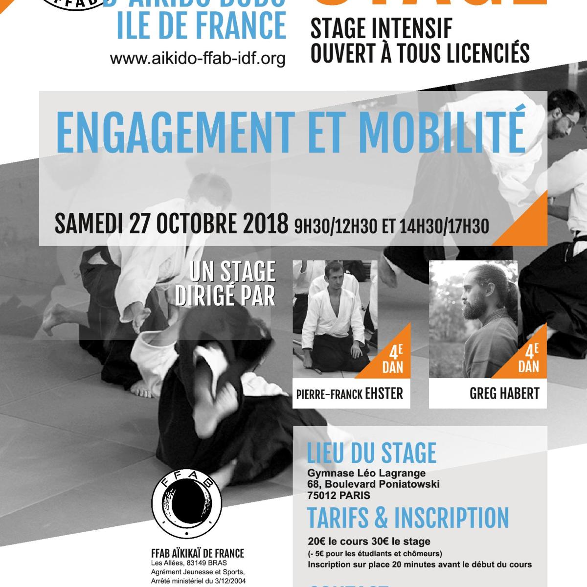 Stage régional de la ligue Île-de-France – samedi 27 octobre 2018, 9h30 à 17h30