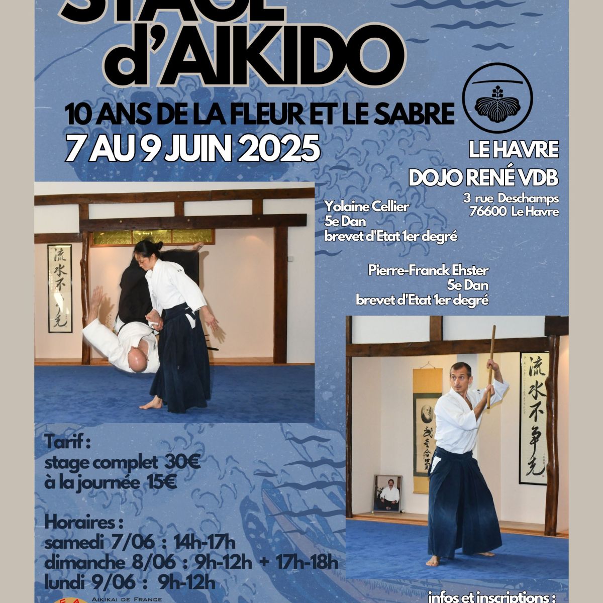 10 ans de La fleur et le Sabre! Stage au Havre, 7-9 juin 2025